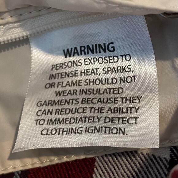 CARHARTT Mens Vest Reversible Quilted Bone/Plaid Red Burgandy Sz XL Lightweight - Picture 10 of 12